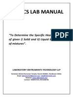 To Determine The Specific Heat Capacity of Solid and Liquid by Method of Mixtures