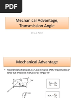 Lecture 4 - Mechanical Advantage, Transmission Angle