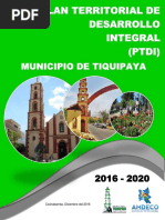 Plan Territorial de Desarrollo Integral Tiquipaya 2016 - 2020-Original