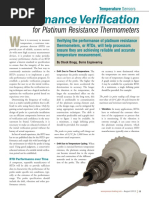 Performance Verification For Platinum Resistance Thermometers