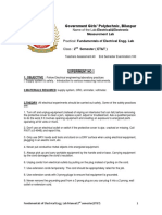 Fundamentals of Electrical Engg. Lab Manual