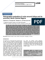 Petrographic Evaluation of Rocks Around Arikya and Its Environs, North Central Nigeria