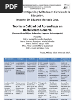 Teorías y Calidad Del Aprendizaje en Bachillerato General