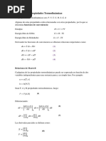 Relación de Propiedades Termodinámicas