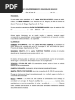 Contrato de Arrendamiento de Local de Negocio