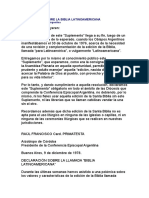 Declaración Sobre La Biblia Latinoamericana (Conferencia Episcopal Argentina)