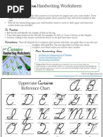 Cursive Handwriting Practice Grids