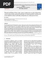 IJREI_Thermal modelling of three stage vapour compression cascade refrigeration system using entropy generation principle for reducing global warming and ozone depletion using ecofriendly refrigerants for semen preservation 