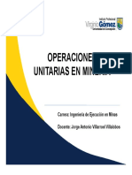 Semana 7, Operaciones Unitarias en Minería