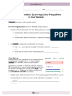 Linear Inequalities One Variable