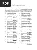 Conflict Management Questionnaire