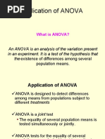 Application of ANOVA