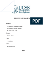 Informe Psicologico 3 - Hospital San Jose