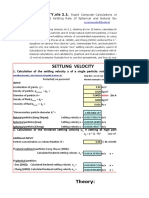 SETTLING VELOCITY 2.1 - Calculations of Sedimentation Velocity and Hindered Settling Rate of Particles