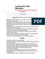 Medidas de Prevención Ante Desastres Naturales