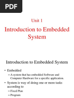 Unit 1: Introduction To Embedded System