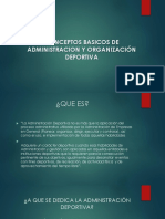 Conceptos Basicos de Administracion y Organización Deportiva