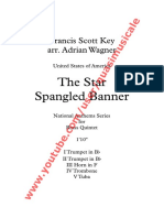 National Anthem of The United States of America The Star Spangled Banner" (Francis Scott Key) Arr. Adrian Wagner - Brass Quintet (Sheet Music) Arrangement