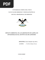 Impacto Ambiental en La Elaboración de Ladrillos Artesanales en El Distrito de San Jerónimo