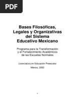 Bases Filosóficas, Legales y Organizativas Del Sistema Educativo Mexicano