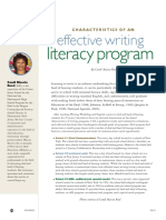 Characteristics of Effective Writing Literacy Program