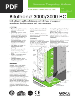 Bituthene 3000/3000 HC: Self-Adhesive Rubber/bitumen Polyethylene Waterproof Membrane For Basements and Sub-Structures