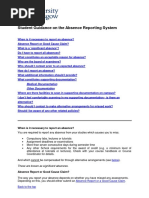 Student Guidance On The Absence Reporting System: Medical Documentation Other Documentation