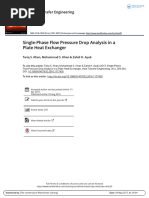 Single Phase Flow Pressure Drop Analysis in A Plate Heat Exchanger