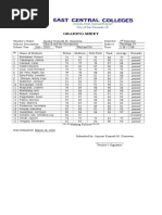 Grading Sheet: Computer Department