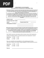 Department of Geography Postgraduate Supervision Agreement 2016