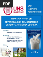 4 y 5 - Determiancion de Grasa y Aritmetica Lechera