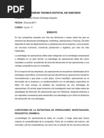 Cuestiones de La Estrategia de Operaciones Investigación, Requisitos, Dinámica.