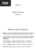 Midterm I Review - 1 Per Page