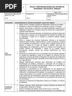 Roles y Respopnsabilidades Del SG-SST