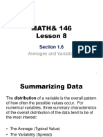 MATH& 146 Lesson 8: Averages and Variation