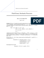 Final Exam, Stochastic Processes: Hai Le, ID: 998010705