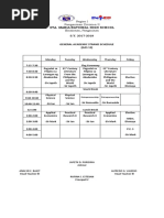 Shs Schedule SAMPLE