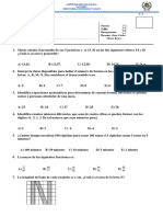 Examen Unidad Iv Matematica Primero