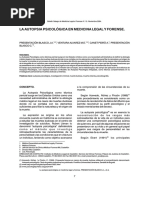 La Autopsia Psicologica en Medicina Legal y Forense. Blasco JA Et Al