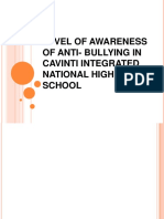 Level of Awareness of Anti Bullying in Cavinti