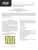 Design & Simulation of Surface Acoustic Wave (SAW) Filter at 70MHz For Digital Data Transmission