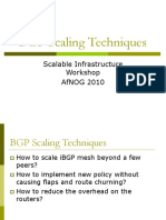 BGP Scaling Techniques: Scalable Infrastructure Workshop Afnog 2010