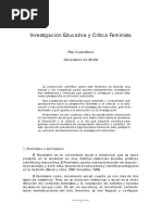 Investigación Educativa y Crítica Feminista - Pilar Colás, M. P. (2003) PDF