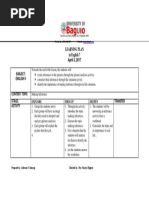 Learning Plan in English 7 April 3, 2017