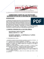 Ejemplos de Comentarios de Texto Historia de La Música