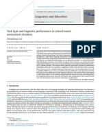 Task Type and Linguistic Performance in School-Based Assessment Situation