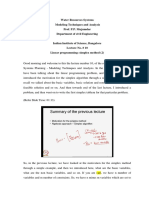 Water Resources Systems Modeling Techniques and Analysis Prof. P.P. Mujumdar Department of Civil Engineering