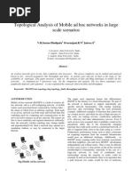 Topological Analysis of Mobile Ad Hoc Networks in Large Scale Scenarios