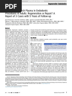 Use of Platelet-Rich Plasma in Endodontic Procedures in Adults: Regeneration or Repair? A Report of 3 Cases With 5 Years of Follow-Up