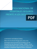 Política Nacional de Hospitales Seguros Frente A Los Desastres